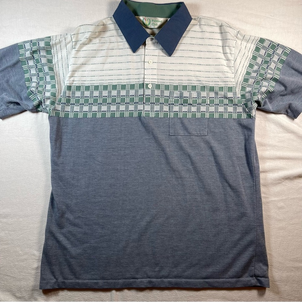 Vintage palmland club golf polo green blue grandpa core dad look 90s